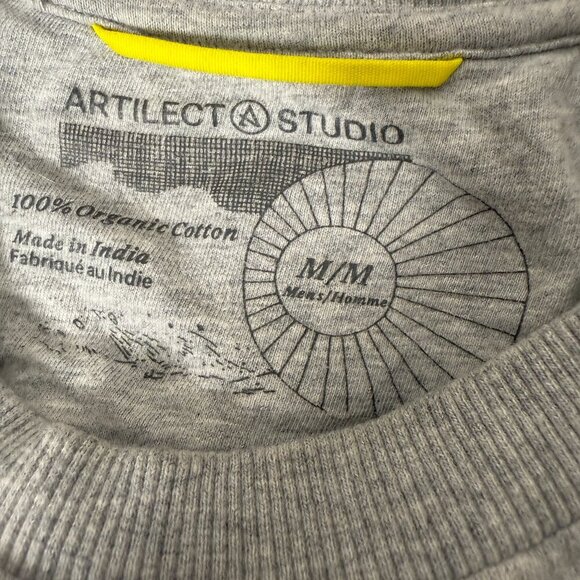ARTILECT STUDIO 100% ORGANIC COTTON Sz Medium Crewneck SWEATSHIRT Heather Gray - Picture 2 of 8